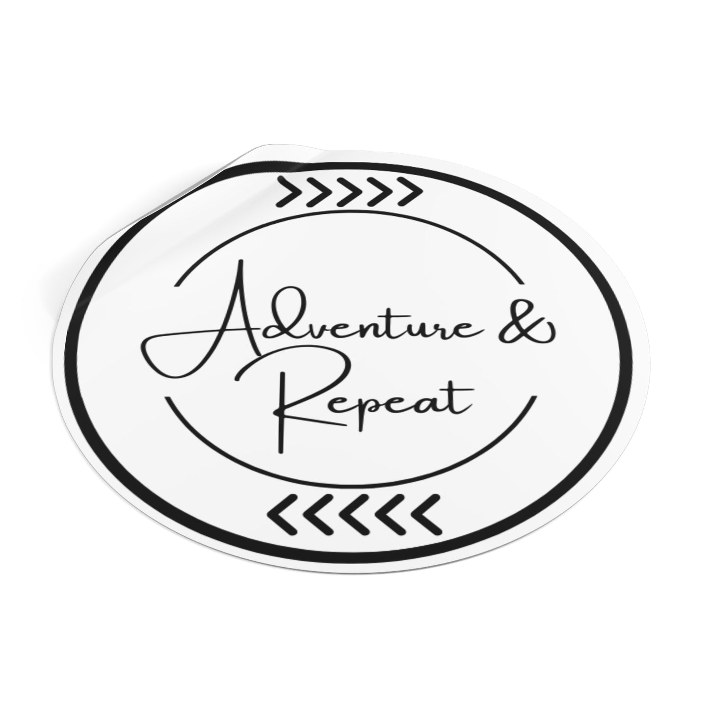 Adventure & Repeat Round Vinyl Stickers