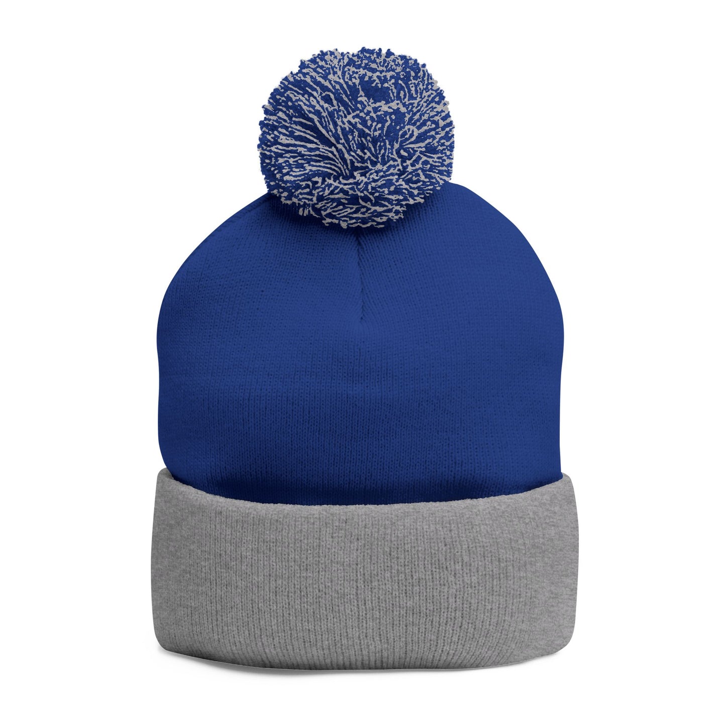 Embroidered Pom-Pom Knit Hat
