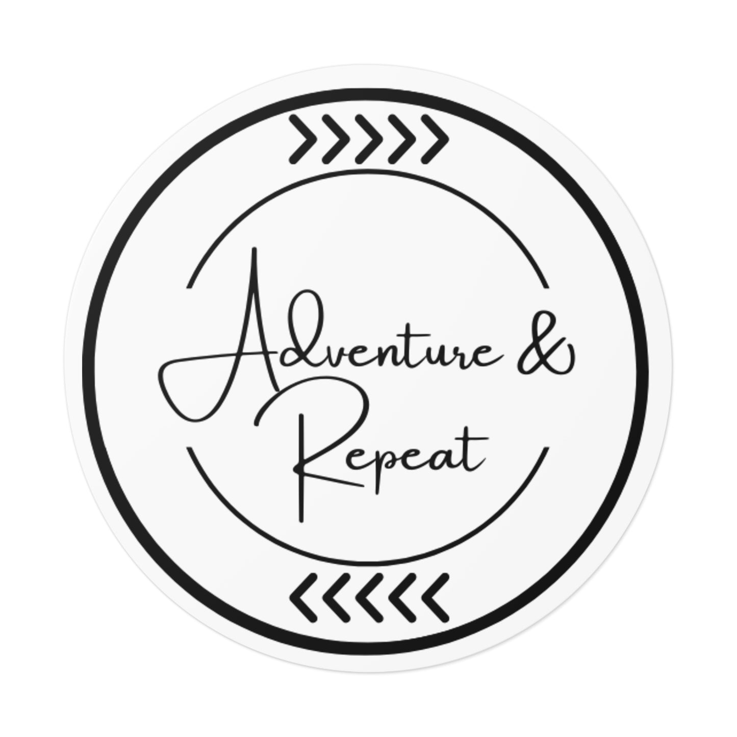 Adventure & Repeat Round Vinyl Stickers