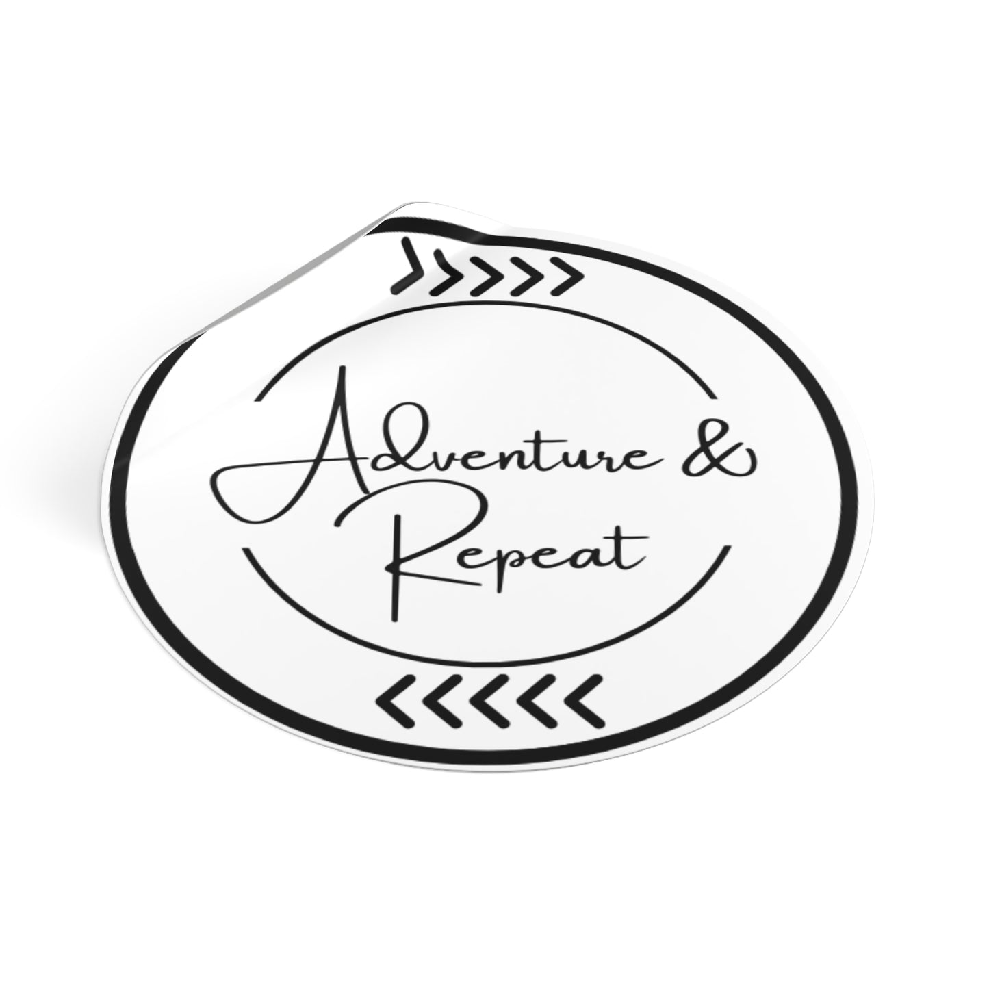 Adventure & Repeat Round Vinyl Stickers