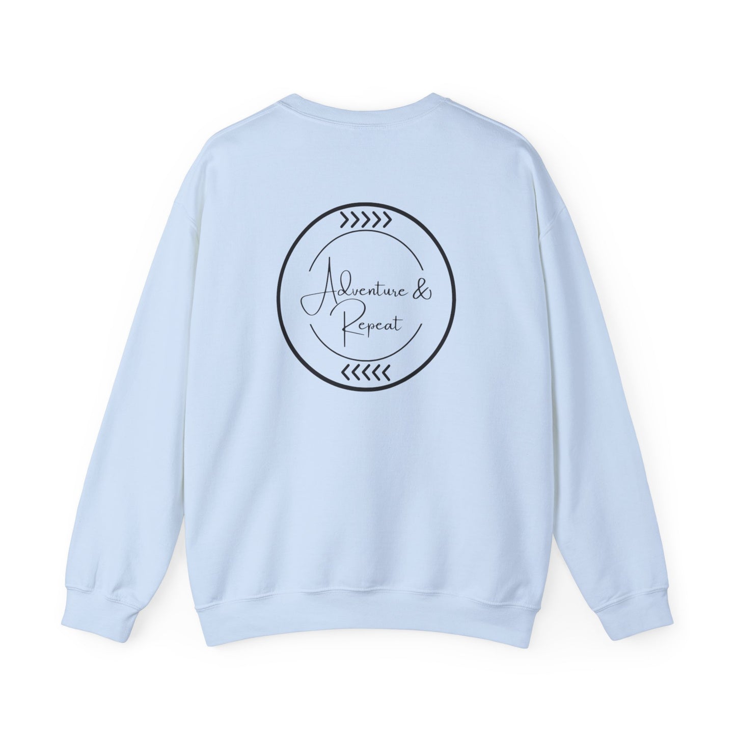 * 9 Colors Available * Adventure & Repeat Crewneck Sweatshirt
