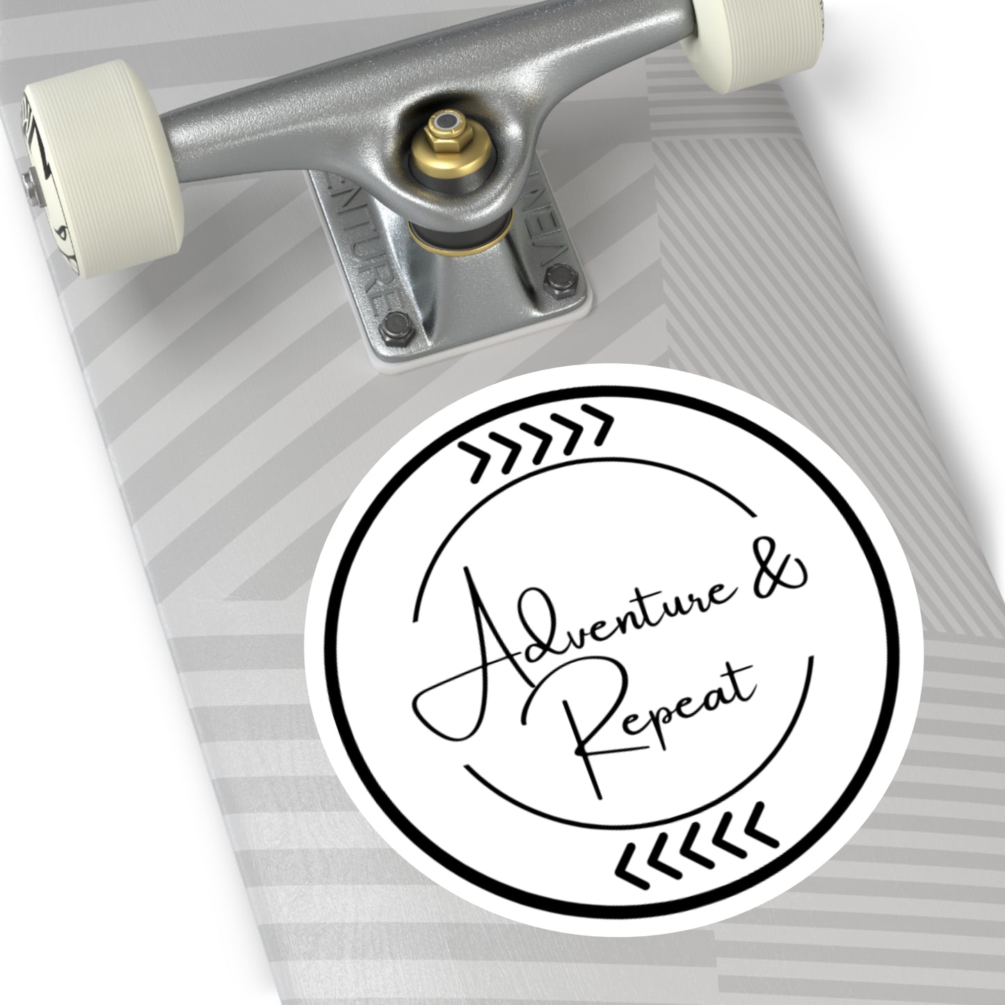 Adventure & Repeat Round Vinyl Stickers