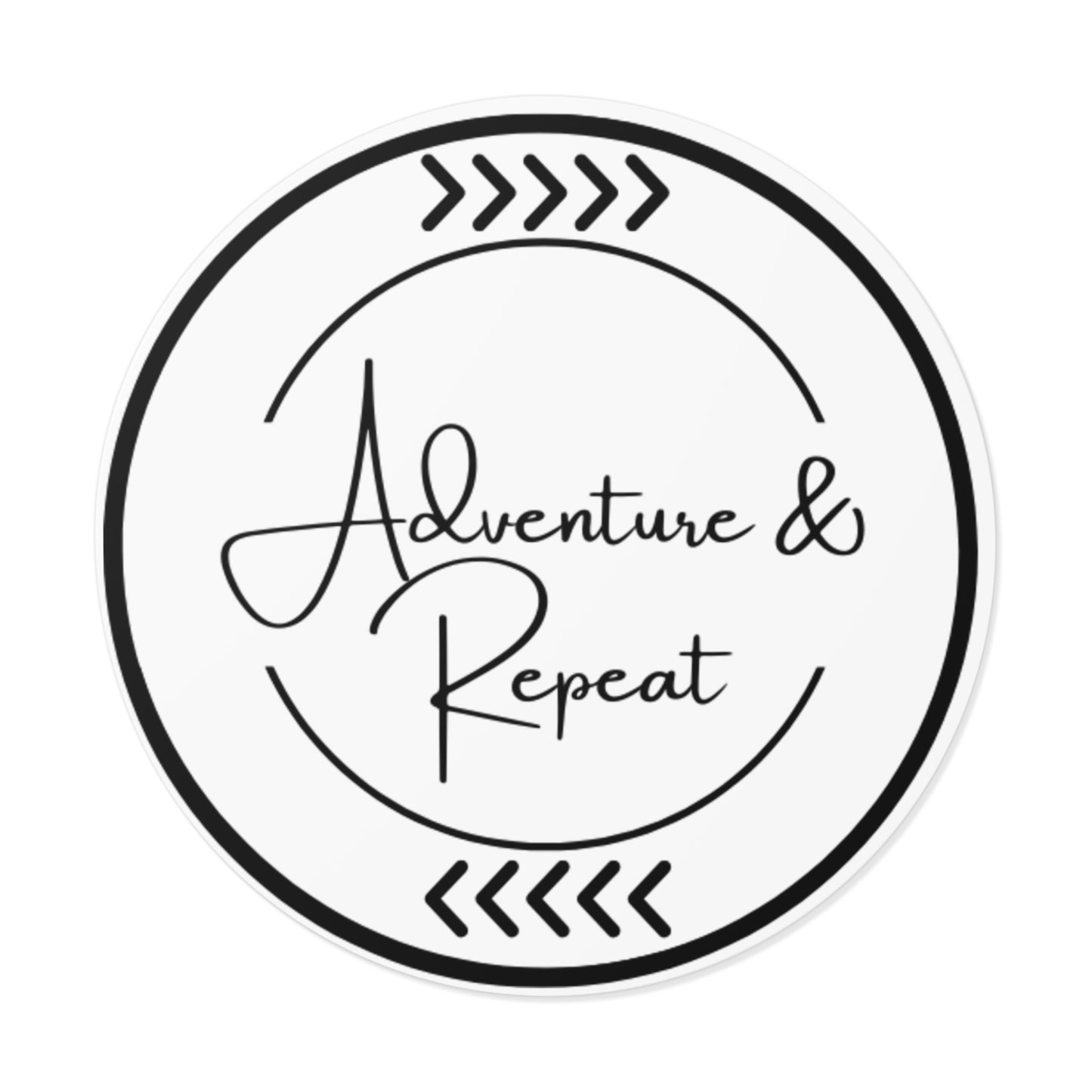 Adventure & Repeat Round Vinyl Stickers