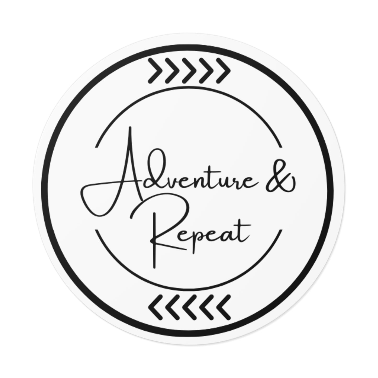 Adventure & Repeat Round Vinyl Stickers