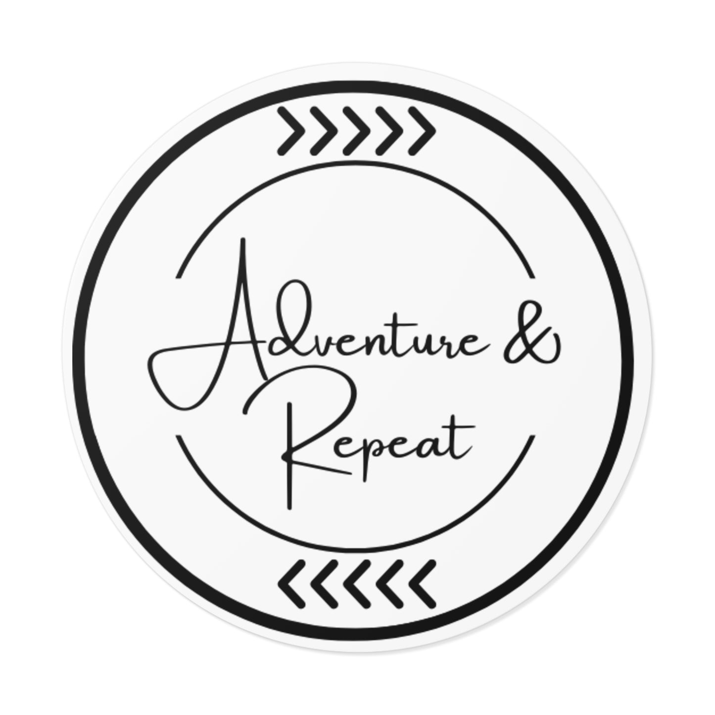 Adventure & Repeat Round Vinyl Stickers