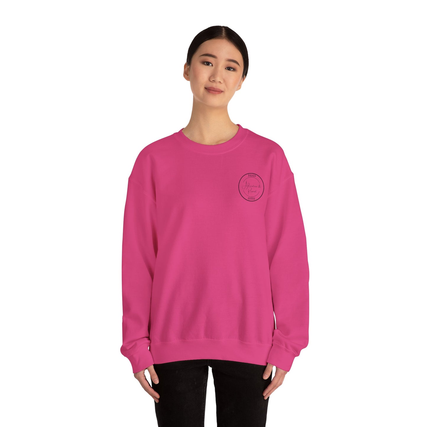 * 9 Colors Available * Adventure & Repeat Crewneck Sweatshirt