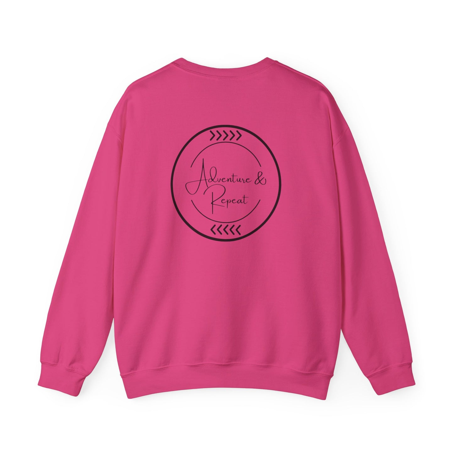 * 9 Colors Available * Adventure & Repeat Crewneck Sweatshirt