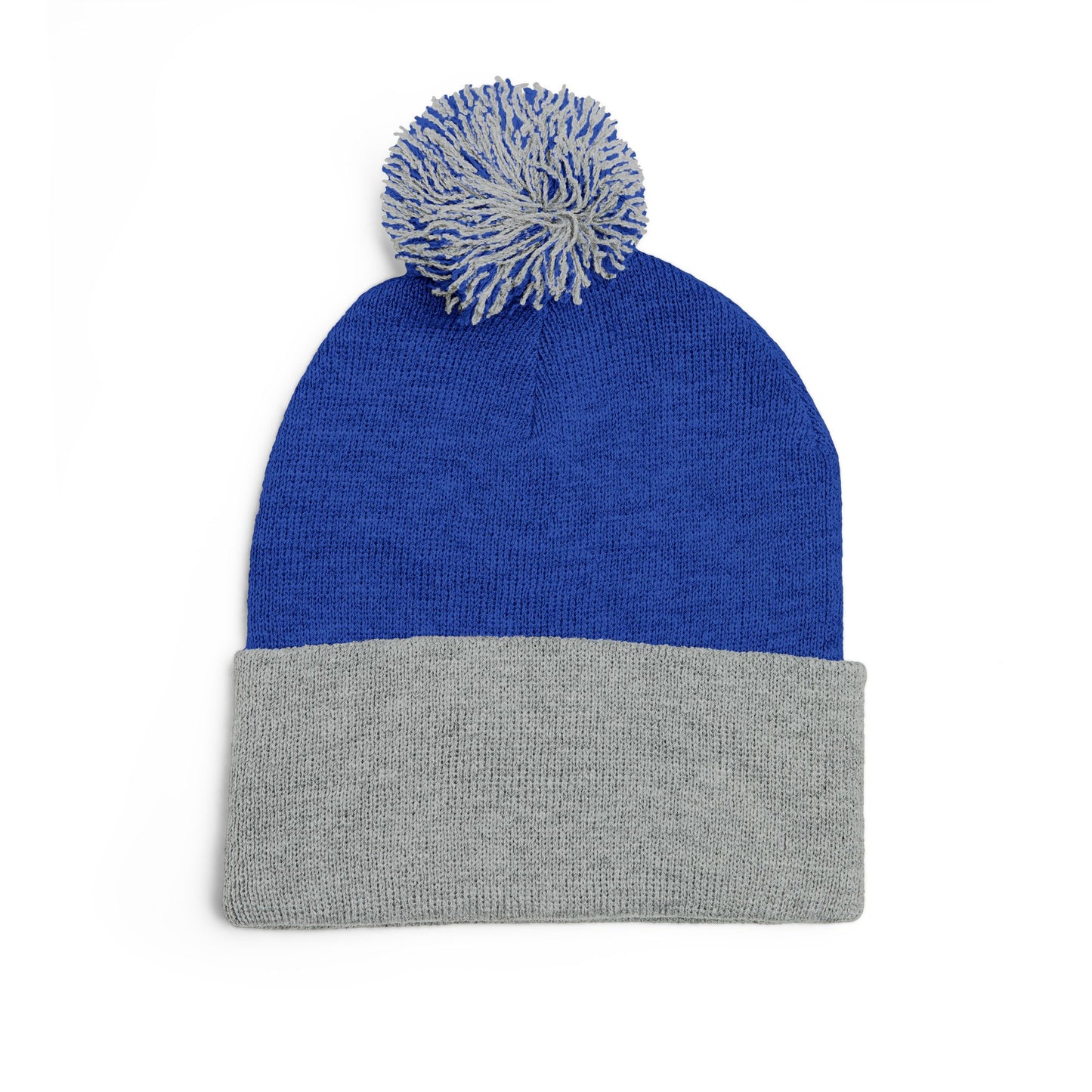 Embroidered Pom-Pom Knit Hat