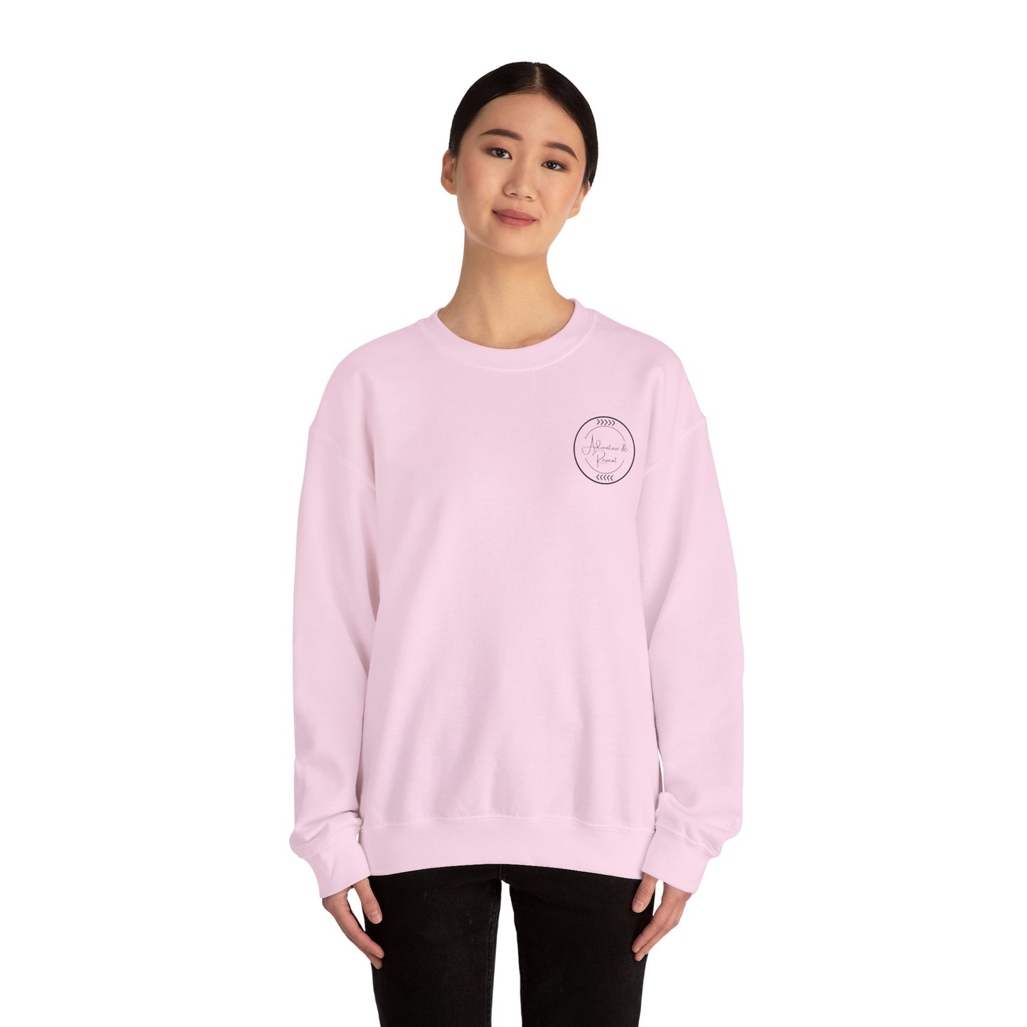 * 9 Colors Available * Adventure & Repeat Crewneck Sweatshirt
