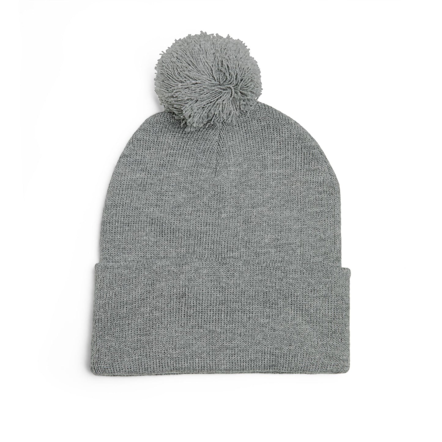 Embroidered Pom-Pom Knit Hat