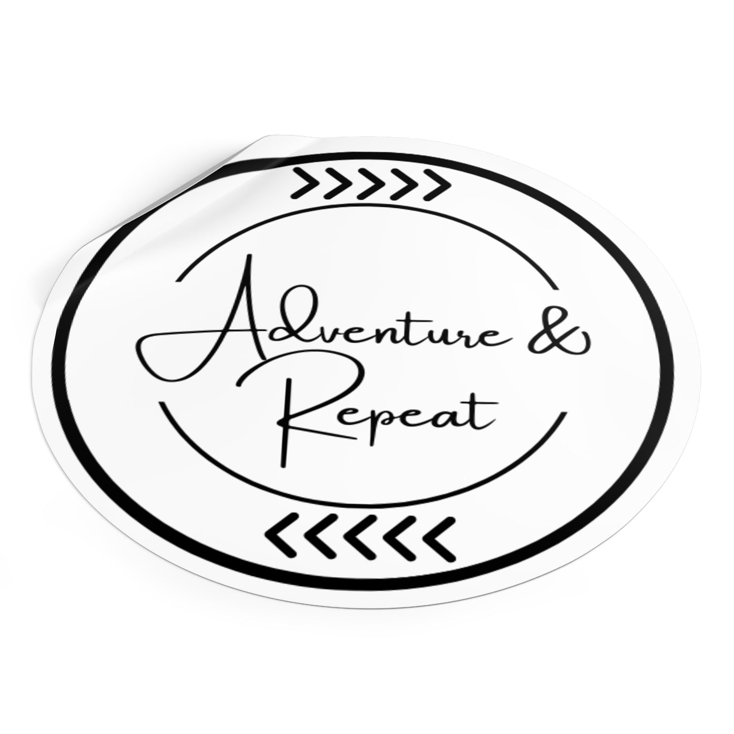 Adventure & Repeat Round Vinyl Stickers